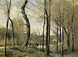 Jean-baptiste-camille Corot Canvas Paintings - First Leaves, near Nantes